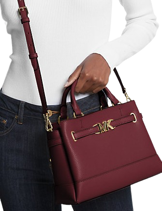 Michael Michael Kors Reed Small Pebbled Leather Satchel Dark Cherry