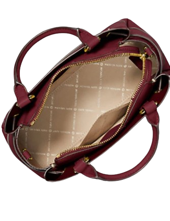 Michael Michael Kors Reed Small Pebbled Leather Satchel Dark Cherry