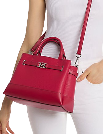 Michael Michael Kors Reed Small Pebbled Leather Satchel Dark Raspberry