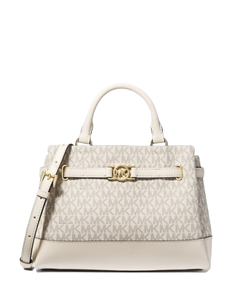 Michael Michael Kors Reed Small Signature Logo Satchel Light Cream