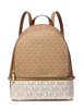 Michael Michael Kors Rhea Medium Color Block Signature Logo Backpack Camel
