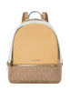 Michael Michael Kors Rhea Medium Color Block Signature Logo Backpack  Honeywheat 