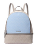 Michael Michael Kors Rhea Medium Color Block Signature Logo Backpack Light Sky 