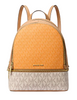 Michael Michael Kors Rhea Medium Color Block Signature Logo Backpack Pop Orange
