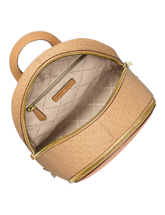 Michael Michael Kors Rhea Medium Color Block Signature Logo Backpack Pop Orange