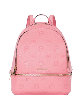 Michael Michael Kors Rhea Medium Logo Debossed Backpack Carnation