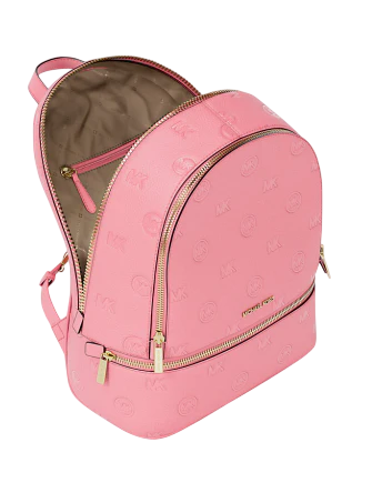 Michael Michael Kors Rhea Medium Logo Debossed Backpack Carnation