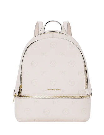 Michael Michael Kors Rhea Medium Logo Debossed Backpack Light Cream