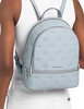 Michael Michael Kors Rhea Medium Logo Debossed Backpack Pale Ocean