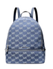 Michael Michael Kors Rhea Medium Logo Jacquard Denim Backpack Denim