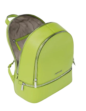 Michael Michael Kors Rhea Medium Pebbled Leather Backpack Lime