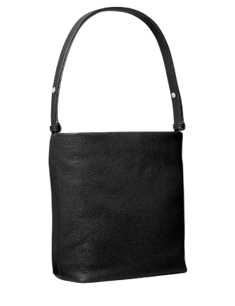Michael Michael Kors Roey Medium Pebbled Leather Bucket Messenger Bag Black