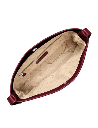 Michael Michael Kors Roey Medium Pebbled Leather Bucket Messenger Bag Maroon
