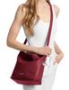 Michael Michael Kors Roey Medium Pebbled Leather Bucket Messenger Bag Maroon