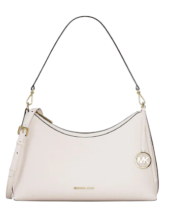 Michael Michael Kors Sammy Medium Pebbled Leather Convertible Shoulder Bag Light Cream