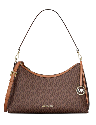 Michael Michael Kors Sammy Medium Signature Logo Convertible Shoulder Bag Brown