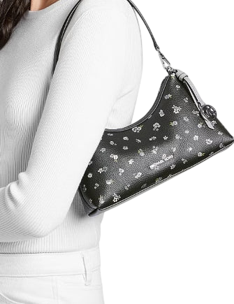 Michael Michael Kors Sammy Small Floral Printed Convertible Crossbody Bag Black
