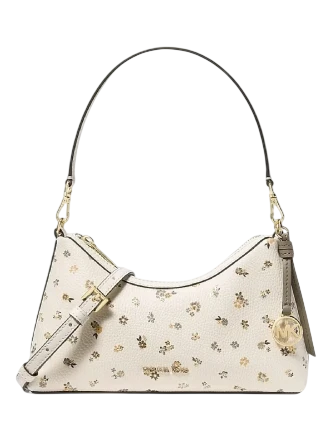 Michael Michael Kors Sammy Small Floral Printed Convertible Crossbody Bag Light Cream