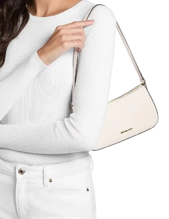 Michael Michael Kors Sammy Small Leather Pochette Light Cream