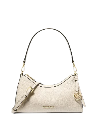 Michael Michael Kors Sammy Small Pebbled Leather Convertible Crossbody Bag Light Cream