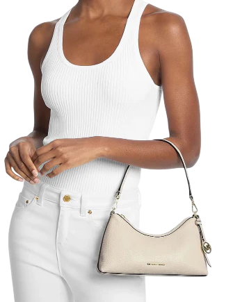 Michael Michael Kors Sammy Small Pebbled Leather Convertible Crossbody Bag Light Cream