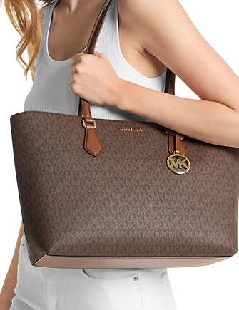 Michael Michael Kors Sheila Large Signature Logo Tote Bag Brown