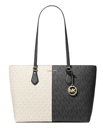 Michael Michael Kors Sheila Large Two-Tone Signature Logo Tote Bag Black