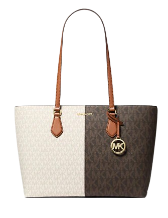 Michael Michael Kors Sheila Large Two-Tone Signature Logo Tote Bag Brown 