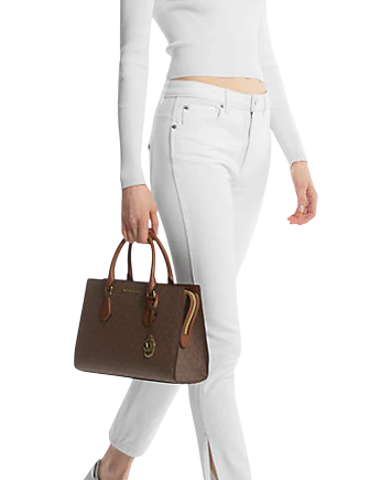 Michael Michael Kors Sheila Medium Logo Satchel Brown