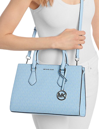 Michael Michael Kors Sheila Medium Signature Logo Satchel Light Sky