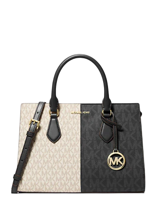 Michael Michael Kors Sheila Medium Two-Tone Metallic Signature Logo Satchel