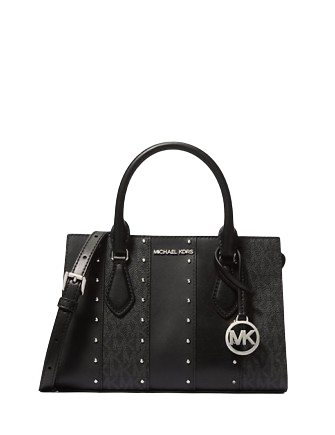 Michael Michael Kors Sheila Small Studded Patchwork and Signature Logo Satchel