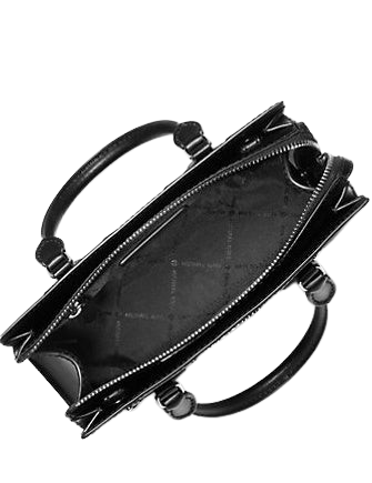 Michael Michael Kors Sheila Small Studded Patchwork and Signature Logo Satchel Black