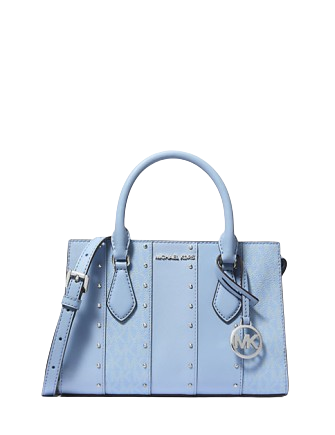 Michael Michael Kors Sheila Small Studded Patchwork and Signature Logo Satchel