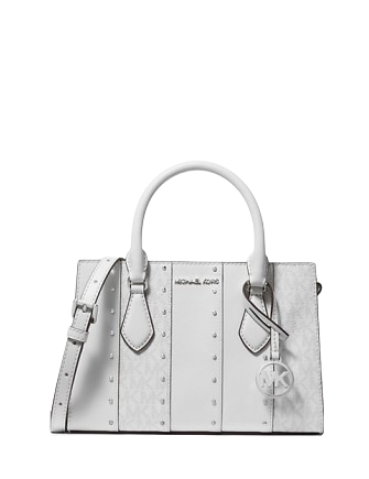 Michael Michael Kors Sheila Small Studded Patchwork and Signature Logo Satchel