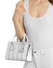 Michael Michael Kors Sheila Small Studded Patchwork and Signature Logo Satchel Optic White