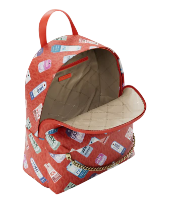 Michael Michael Kors Slater Medium Printed Signature Logo Backpack Dark Sangria 