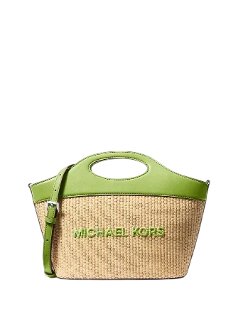 Michael Michael Kors Tatum Medium Woven Convertible Crossbody Bag Lime