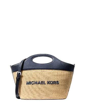 Michael Michael Kors Tatum Medium Woven Convertible Crossbody Bag Navy