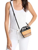 Michael Michael Kors Tatum Small Striped Woven Crossbody Bag Black