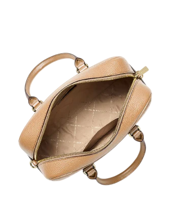 Michael Michael Kors Thompson Pebbled Leather Satchel Camel