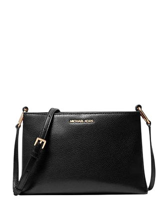 Michael Michael Kors Trisha Medium Pebbled Leather Crossbody Bag Black