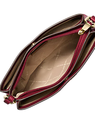 Michael Michael Kors Trisha Medium Pebbled Leather Crossbody Bag Cherry