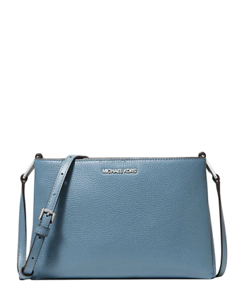 Michael Michael Kors Trisha Medium Pebbled Leather Crossbody Bag Cornflower