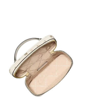 Michael Michael Kors Vivi Small Floral Printed Vanity Crossbody Bag Light Cream