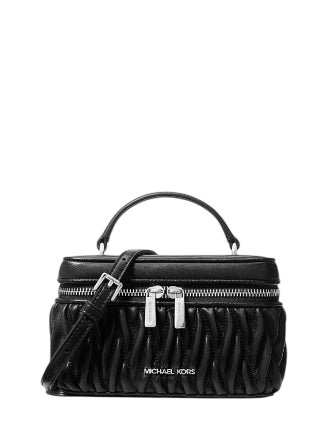 Michael Michael Kors Vivi Small Matelasse Burnished Vanity Crossbody Bag Black
