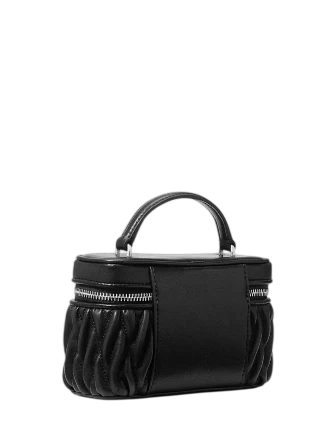 Michael Michael Kors Vivi Small Matelasse Burnished Vanity Crossbody Bag Black