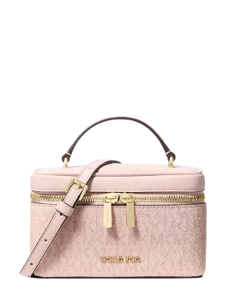 Michael Michael Kors Vivi Small Signature Logo Vanity Crossbody Bag Powder Blush