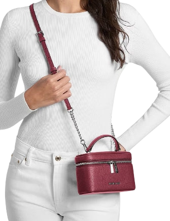 Michael Michael Kors Vivi Small Vanity Crossbody Bag Maroon