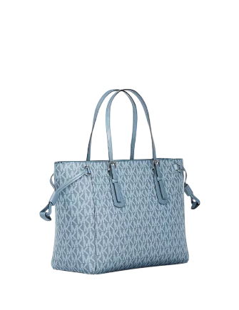 Michael Michael Kors Voyager Extra Small Signature Logo Tote Bag Denim